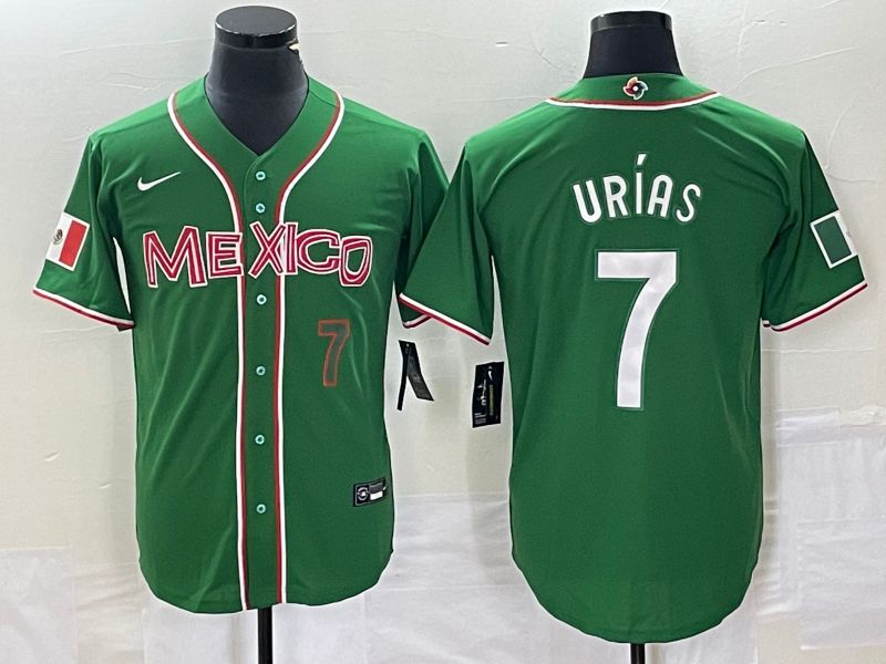 Men 2023 World Cub Mexico #7 Urias Green white Nike MLB Jersey11